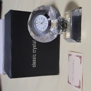Mini Round Crystal Clock with Golf Ball Detail